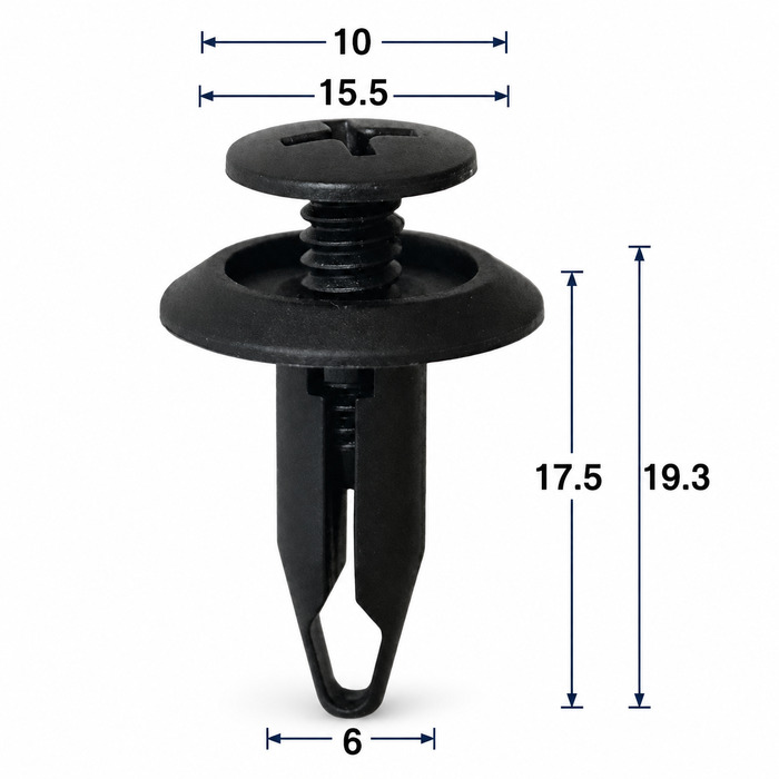 Клипса пластиковая для Chrysler, Ford, GM ОЕМ: RYQ500070, 15773445, 20452072, 20664092, N804570S, 4638136, N804570-S. (уплотнитель, панели).